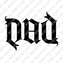 Load image into Gallery viewer, Dad Ambigram Tattoo Instant Download (Design + Stencil) STYLE: L - Wow Tattoos