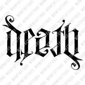 Death Ambigram Tattoo Instant Download (Design + Stencil) STYLE: G - Wow Tattoos