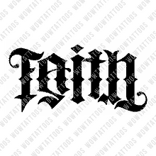 Load image into Gallery viewer, Faith / Trust Ambigram Tattoo Instant Download (Design + Stencil) STYLE: F - Wow Tattoos