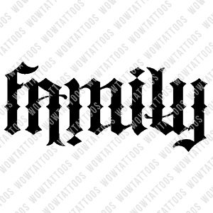Family Ambigram Tattoo Instant Download (Design + Stencil) STYLE: F - Wow Tattoos