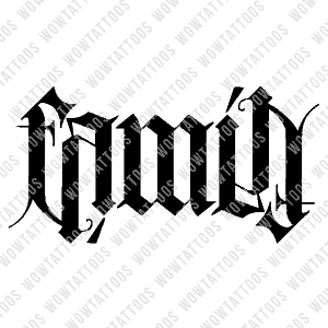Family Ambigram Tattoo Instant Download (Design + Stencil) STYLE: M - Wow Tattoos
