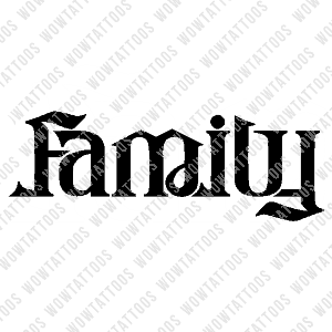 Family / Forever Ambigram Tattoo Instant Download (Design + Stencil) STYLE: T - Wow Tattoos