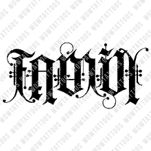 Load image into Gallery viewer, Family / Loyalty Ambigram Tattoo Instant Download (Design + Stencil) STYLE: A - Wow Tattoos