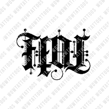 Load image into Gallery viewer, Fear / Fate Ambigram Tattoo Instant Download (Design + Stencil) STYLE: A - Wow Tattoos