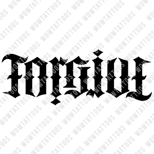 Forgive Ambigram Tattoo Instant Download (Design + Stencil) STYLE: F - Wow Tattoos