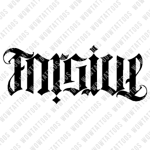 Forgive Ambigram Tattoo Instant Download (Design + Stencil) STYLE: L - Wow Tattoos