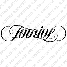 Load image into Gallery viewer, Forgive / Forget Ambigram Tattoo Instant Download (Design + Stencil) STYLE: D - Wow Tattoos