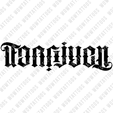 Load image into Gallery viewer, Forgiven Ambigram Tattoo Instant Download (Design + Stencil) STYLE: F - Wow Tattoos