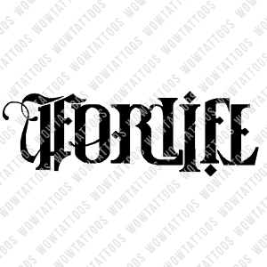 For Life / Til Death Tattoo Instant Download (Design + Stencil) STYLE ...