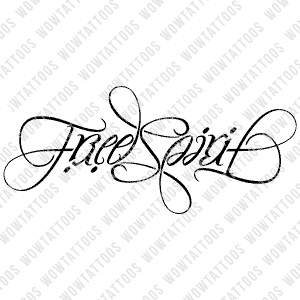 Free Spirit / Free Spirit Ambigram Tattoo Instant Download (Design + Stencil) STYLE: Z - Wow Tattoos
