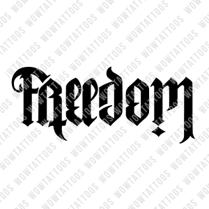 Freedom / Liberty Ambigram Tattoo Instant Download (Design + Stencil) STYLE: W - Wow Tattoos