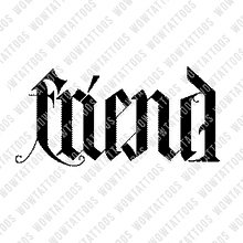 Load image into Gallery viewer, Friend / Enemy Ambigram Tattoo Instant Download (Design + Stencil) STYLE: M - Wow Tattoos
