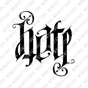 Love Hate Ambigram Tattoo Designs