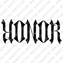 Load image into Gallery viewer, Honor Ambigram Tattoo Instant Download (Design + Stencil) STYLE: H - Wow Tattoos