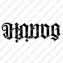 Load image into Gallery viewer, Honor / Sacrifice Ambigram Tattoo Instant Download (Design + Stencil) STYLE: Q - Wow Tattoos