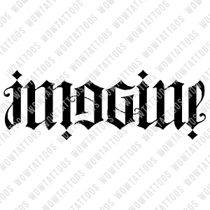 Imagine Ambigram Tattoo Instant Download (Design + Stencil) STYLE: L - Wow Tattoos