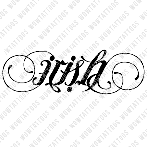 Irish / Pride Ambigram Tattoo Instant Download (Design + Stencil) STYLE: D - Wow Tattoos