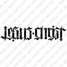 Load image into Gallery viewer, Jesus Christ Ambigram Tattoo Instant Download (Design + Stencil) STYLE: L - Wow Tattoos