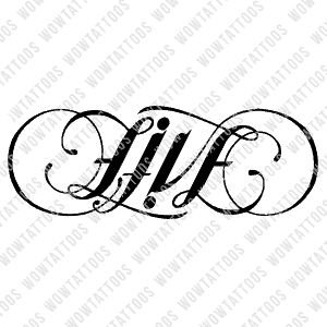 Live / Life Ambigram Tattoo Instant Download (Design + Stencil) STYLE: D - Wow Tattoos