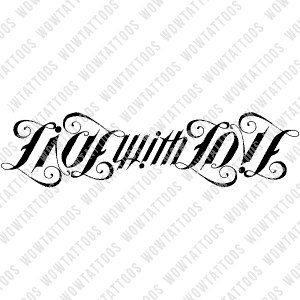 Live With Love Ambigram Tattoo Instant Download (Design + Stencil) STYLE: D - Wow Tattoos