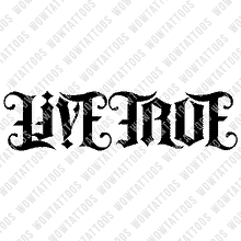 Load image into Gallery viewer, Live True / Love Life Ambigram Tattoo Instant Download (Design + Stencil) STYLE: Q - Wow Tattoos