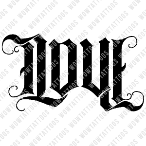 Love / Hate Ambigram Tattoo Instant Download (Design + Stencil) STYLE ...