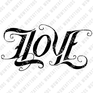 Love / Hope Ambigram Tattoo Instant Download (Design + Stencil) STYLE: D - Wow Tattoos
