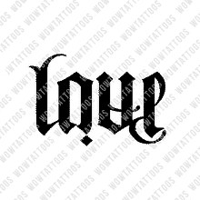 Load image into Gallery viewer, Love / Pain Ambigram Tattoo Instant Download (Design + Stencil) STYLE: Q - Wow Tattoos