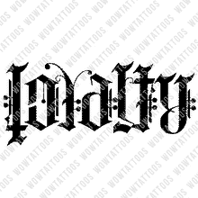 Load image into Gallery viewer, Loyalty / Respect Ambigram Tattoo Instant Download (Design + Stencil) STYLE: A - Wow Tattoos