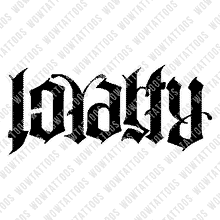 Load image into Gallery viewer, Loyalty / Respect Ambigram Tattoo Instant Download (Design + Stencil) STYLE: E - Wow Tattoos
