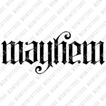 Load image into Gallery viewer, Mayhem Ambigram Tattoo Instant Download (Design + Stencil) STYLE: L - Wow Tattoos