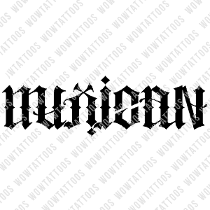 Mexican / American Ambigram Tattoo Instant Download (Design + Stencil) STYLE: F - Wow Tattoos