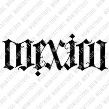 Load image into Gallery viewer, Mexico Ambigram Tattoo Instant Download (Design + Stencil) STYLE: B - Wow Tattoos