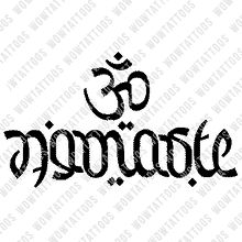 Load image into Gallery viewer, Namaste Ohm Ambigram Tattoo Instant Download (Design + Stencil) STYLE: Z - Wow Tattoos