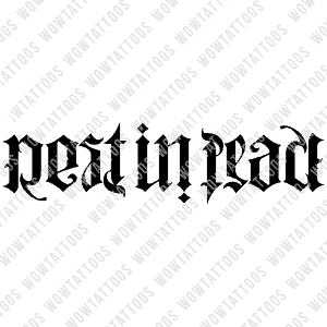 Rest in Peace Ambigram Tattoo Instant Download (Design + Stencil) STYLE: L - Wow Tattoos