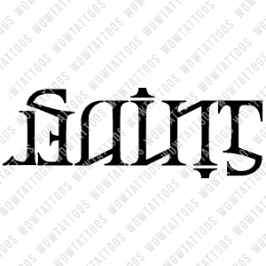 Saint / Sinner Ambigram Tattoo Instant Download (Design + Stencil) STYLE: C - Wow Tattoos