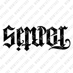 Semper / Fortis Ambigram Tattoo Instant Download (Design + Stencil) STYLE: Q - Wow Tattoos