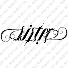 Load image into Gallery viewer, Sister Ambigram Tattoo Instant Download (Design + Stencil) STYLE: D - Wow Tattoos