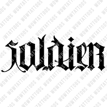 Load image into Gallery viewer, Soldier / US Army Ambigram Tattoo Instant Download (Design + Stencil) STYLE: L - Wow Tattoos