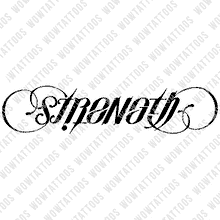 Load image into Gallery viewer, Strength / Genetics Ambigram Tattoo Instant Download (Design + Stencil) STYLE: D - Wow Tattoos