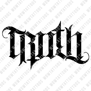 Truth Ambigram Tattoo Instant Download (Design + Stencil) STYLE: L - Wow Tattoos