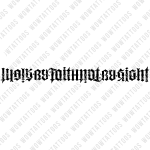 Walk By Faith Not By Sight Ambigram Tattoo Instant Download (Design + Stencil) STYLE: F - Wow Tattoos