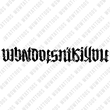 Load image into Gallery viewer, What Doesn&#39;t Kill Me / Makes Me Stronger Ambigram Tattoo Instant Download (Design + Stencil) STYLE: Z - Wow Tattoos